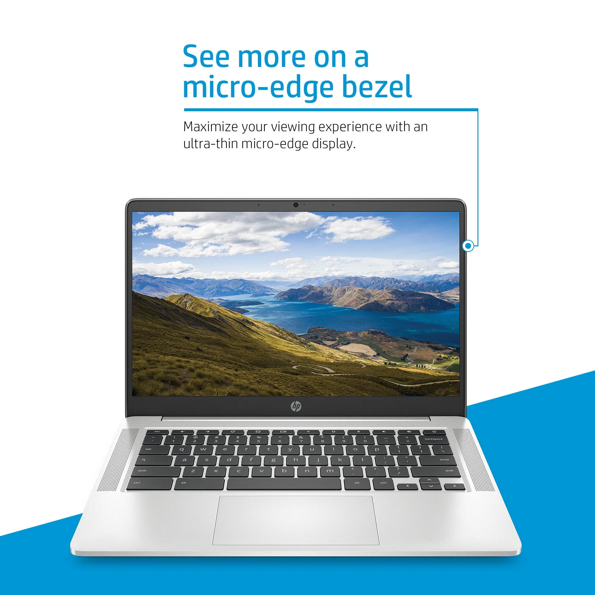 HP 14a-nd0002na 14" Chromebook - AMD 3015Ce, 4GB RAM, 64GB eMMC, ChromeOS, Silver