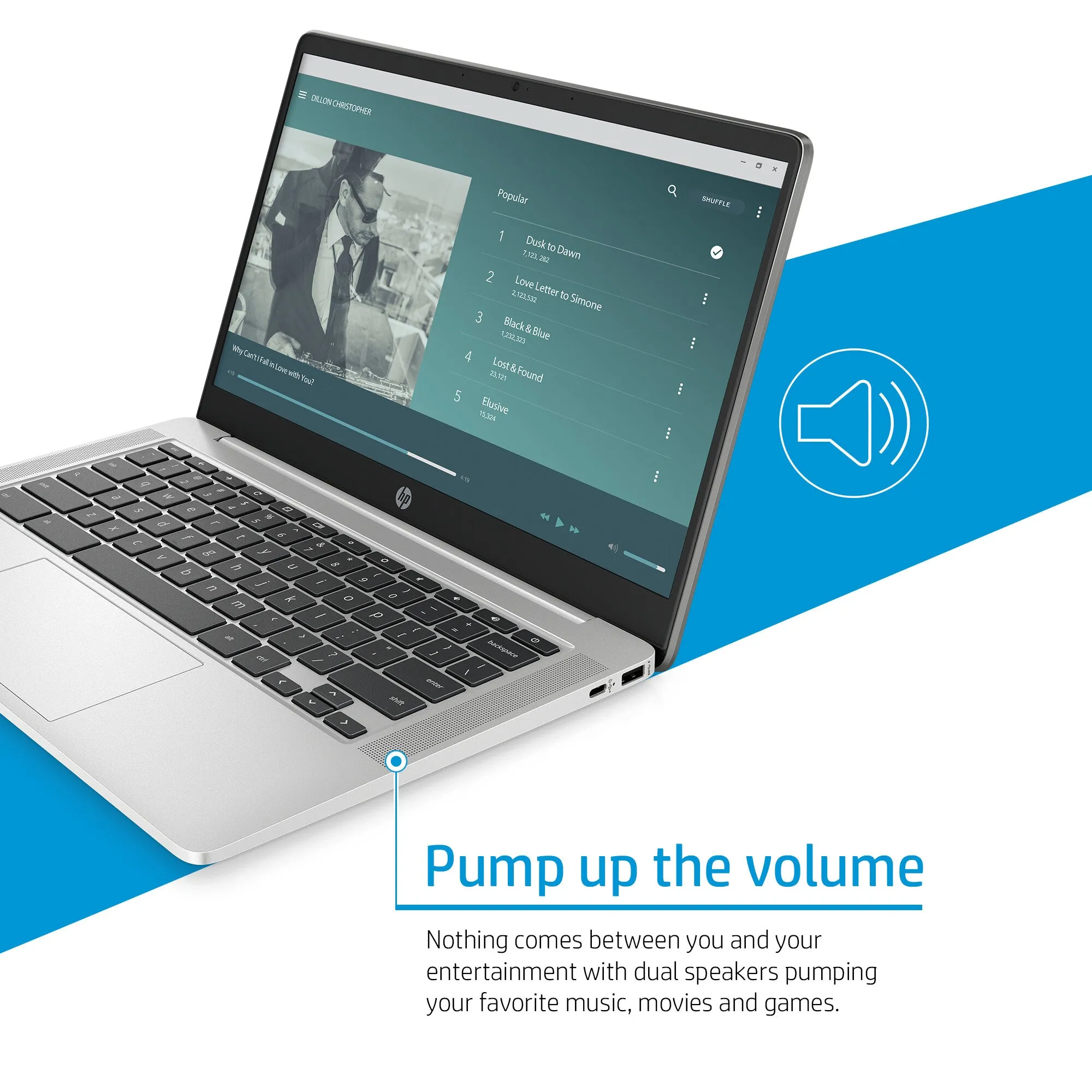 HP 14a-nd0002na 14" Chromebook - AMD 3015Ce, 4GB RAM, 64GB eMMC, ChromeOS, Silver