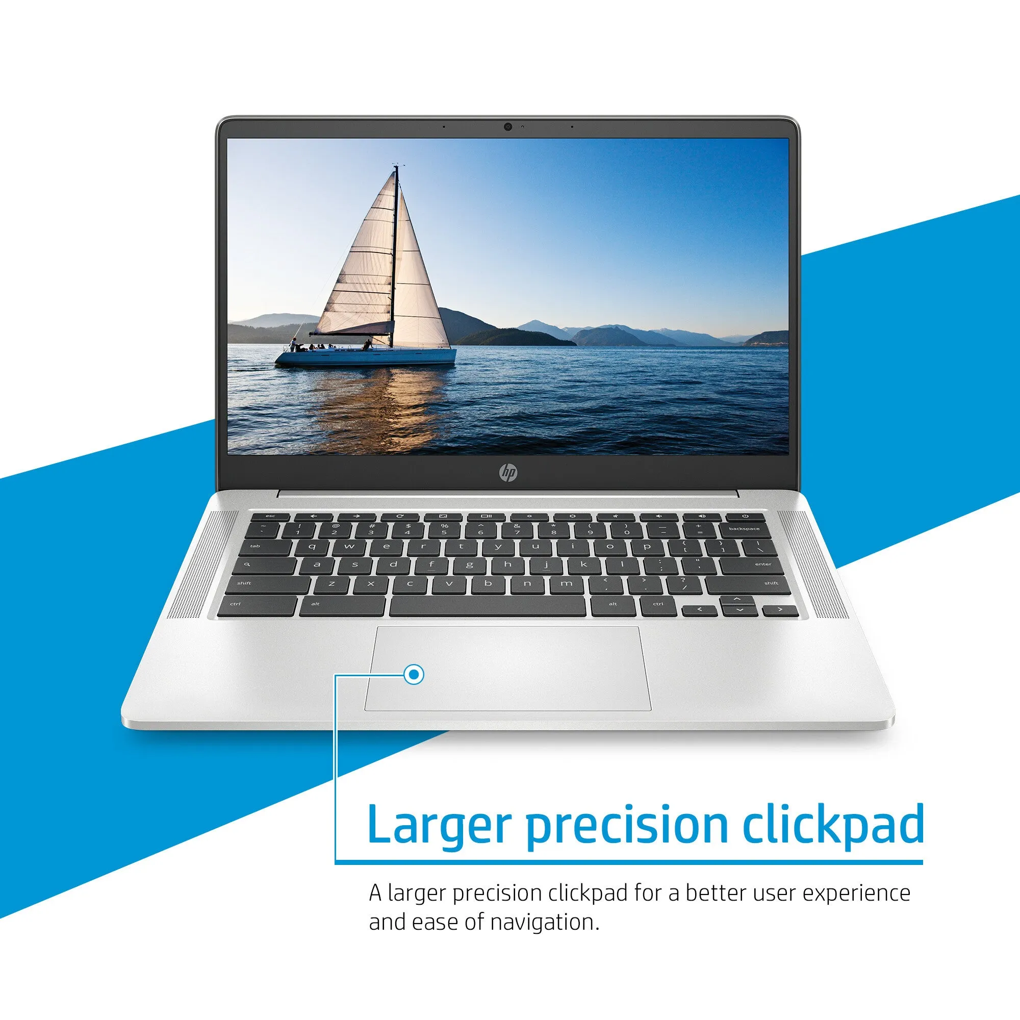 HP 14a-nd0002na 14" Chromebook - AMD 3015Ce, 4GB RAM, 64GB eMMC, ChromeOS, Silver