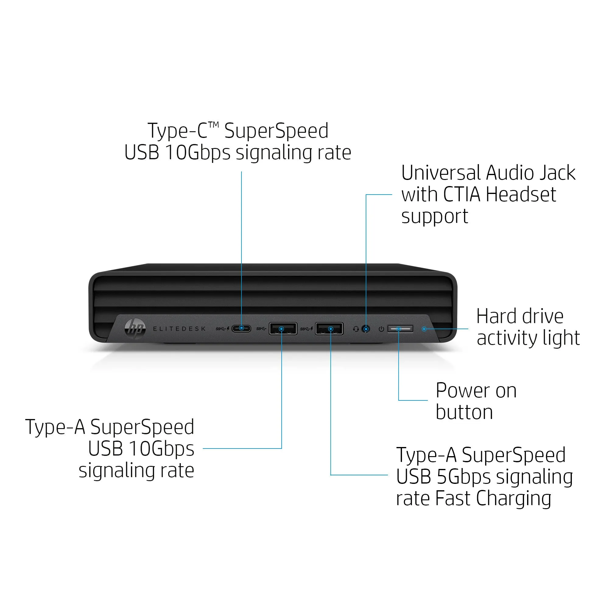 HP EliteDesk 800 G6 Intel Core i7 i7-10700T 16 GB DDR4-SDRAM 512 GB SSD Windows 11 Pro Mini PC Black