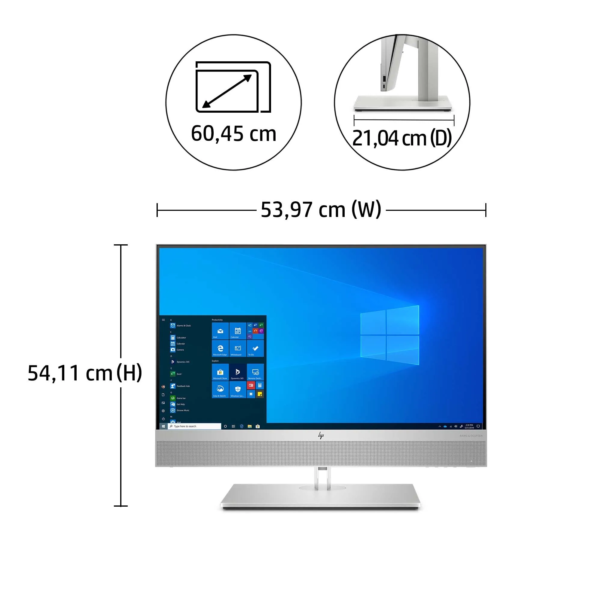 HP EliteOne 800 G6 Intel Core i5 i5-10500 60.5 cm (23.8") 1920 x 1080 pixels All-in-One PC 8 GB DDR4-SDRAM 256 GB SSD Windows 11 Pro Wi-Fi 6 (802.11ax) Silver