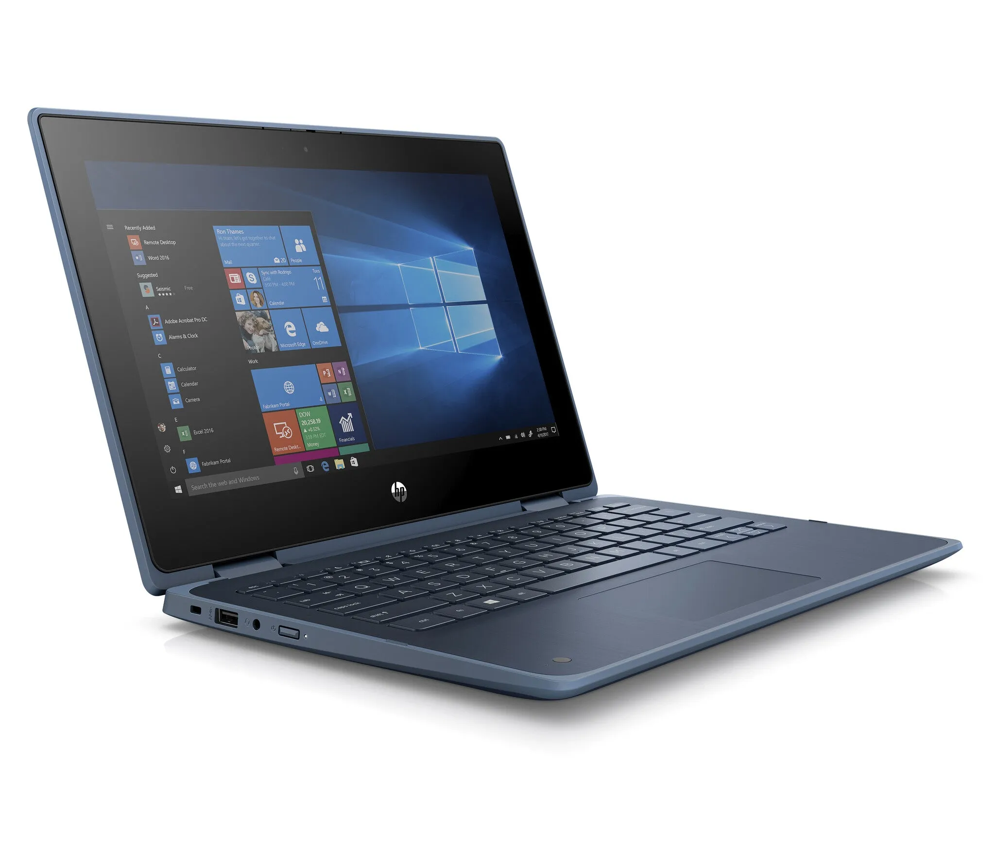 HP ProBook x360 11 G5 EE 11.6" 2-in-1 Laptop - Intel Celeron N4020, 4GB RAM, 128GB SSD, Touchscreen, Windows 10 Pro, Blue