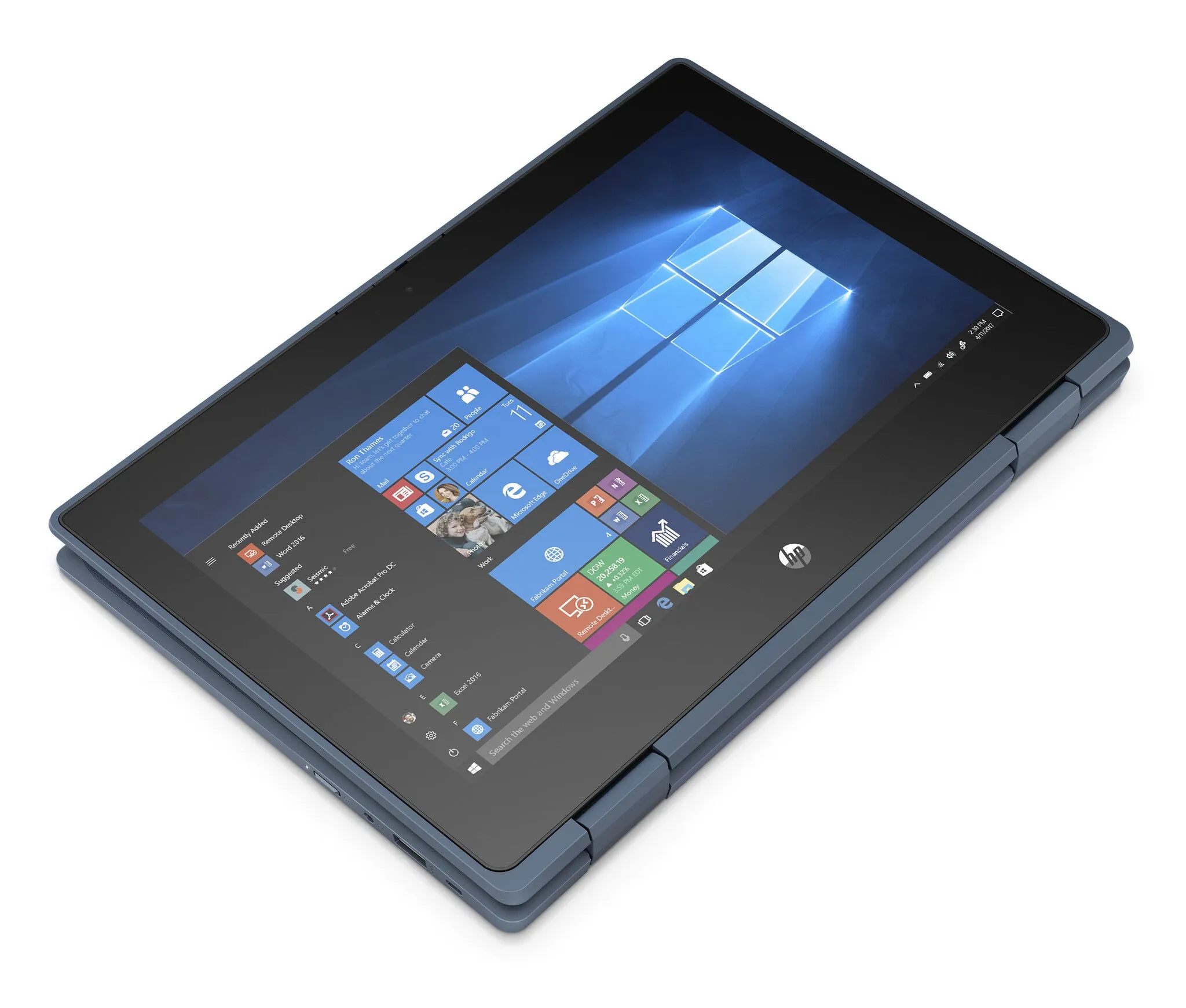 HP ProBook x360 11 G5 EE 11.6" 2-in-1 Laptop - Intel Celeron N4020, 4GB RAM, 128GB SSD, Touchscreen, Windows 10 Pro, Blue