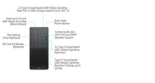 HP Z1 G8 Intel Core i7 i7-11700 16 GB DDR4-SDRAM 512 GB SSD Windows 10 Pro Tower Workstation Black