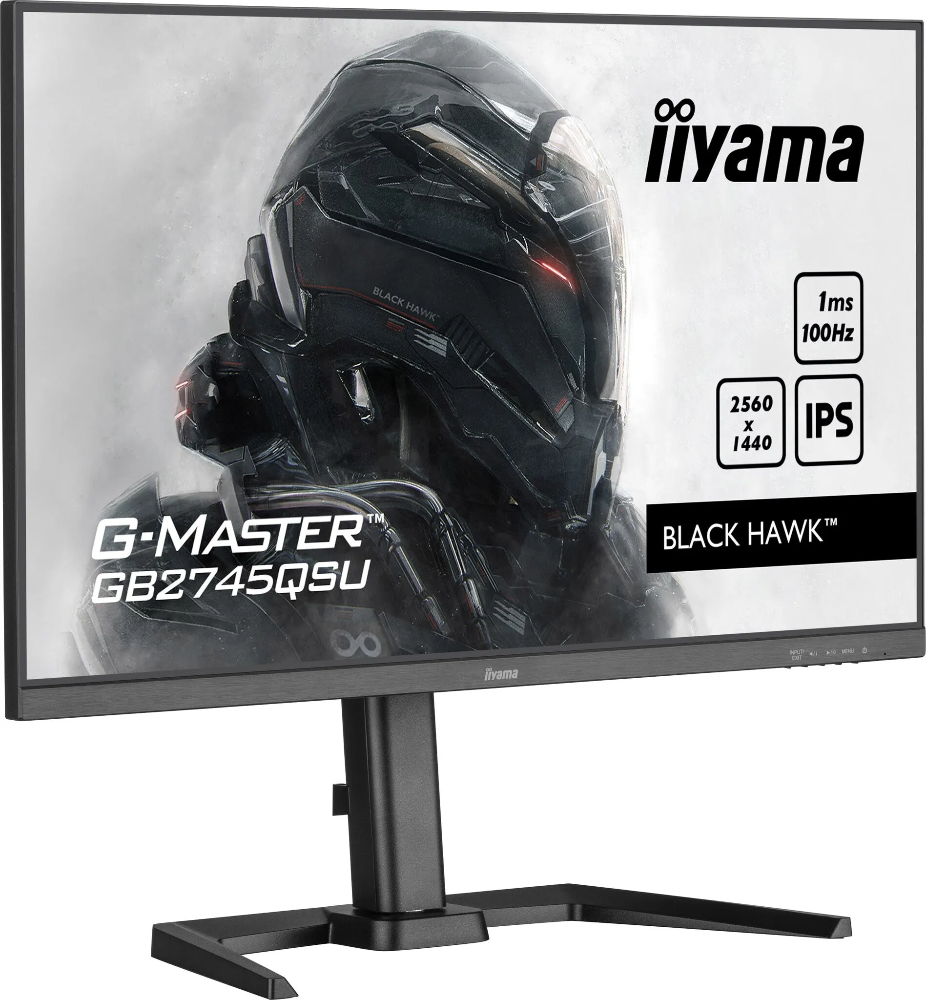 iiyama G-MASTER Black Hawk GB2745QSU-B1 27" 2K Ultra HD Gaming Monitor - 100Hz, 1ms, IPS, AMD FreeSync, Height Adjustable, Speakers, Black