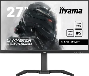 iiyama G-MASTER Black Hawk GB2745QSU-B1 27" 2K Ultra HD Gaming Monitor - 100Hz, 1ms, IPS, AMD FreeSync, Height Adjustable, Speakers, Black