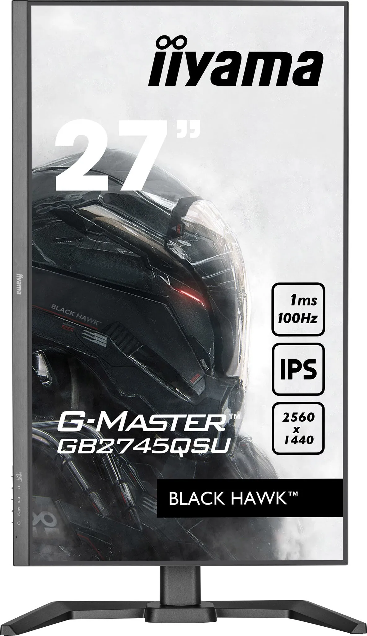 iiyama G-MASTER Black Hawk GB2745QSU-B1 27" 2K Ultra HD Gaming Monitor - 100Hz, 1ms, IPS, AMD FreeSync, Height Adjustable, Speakers, Black