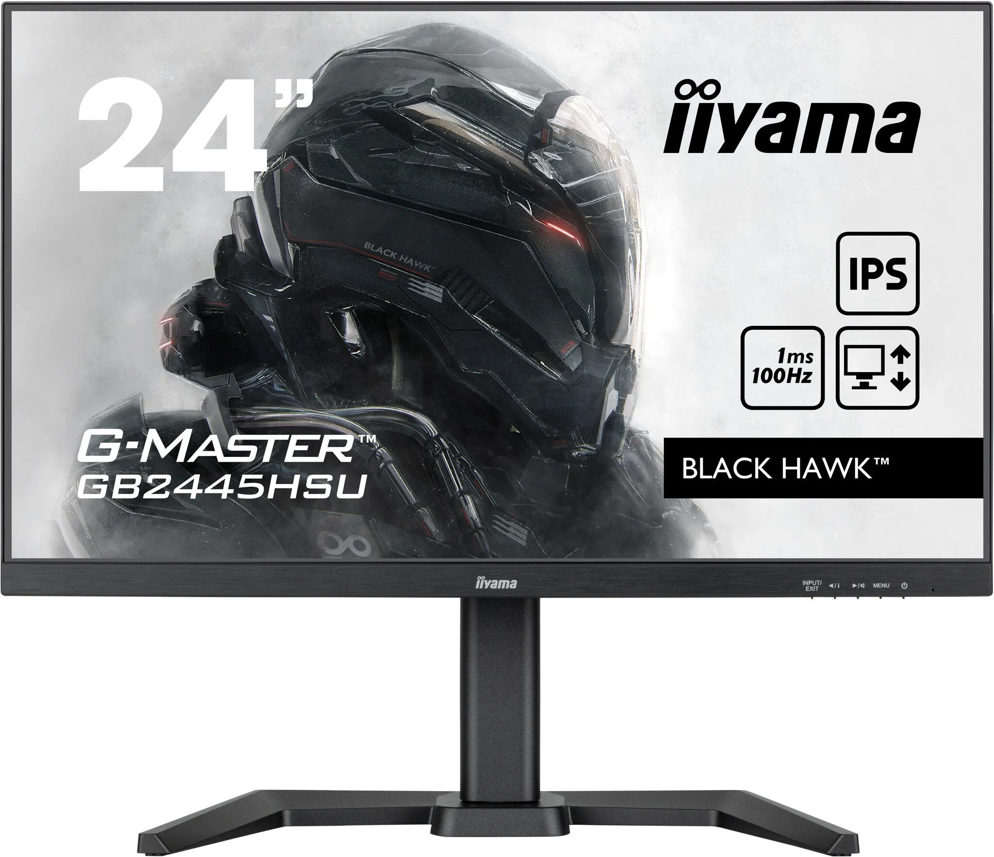 iiyama G-MASTER GB2445HSU-B1 24" Full HD Gaming Monitor - 100Hz, 1ms, IPS, AMD FreeSync, Height Adjustable, Speakers, Black