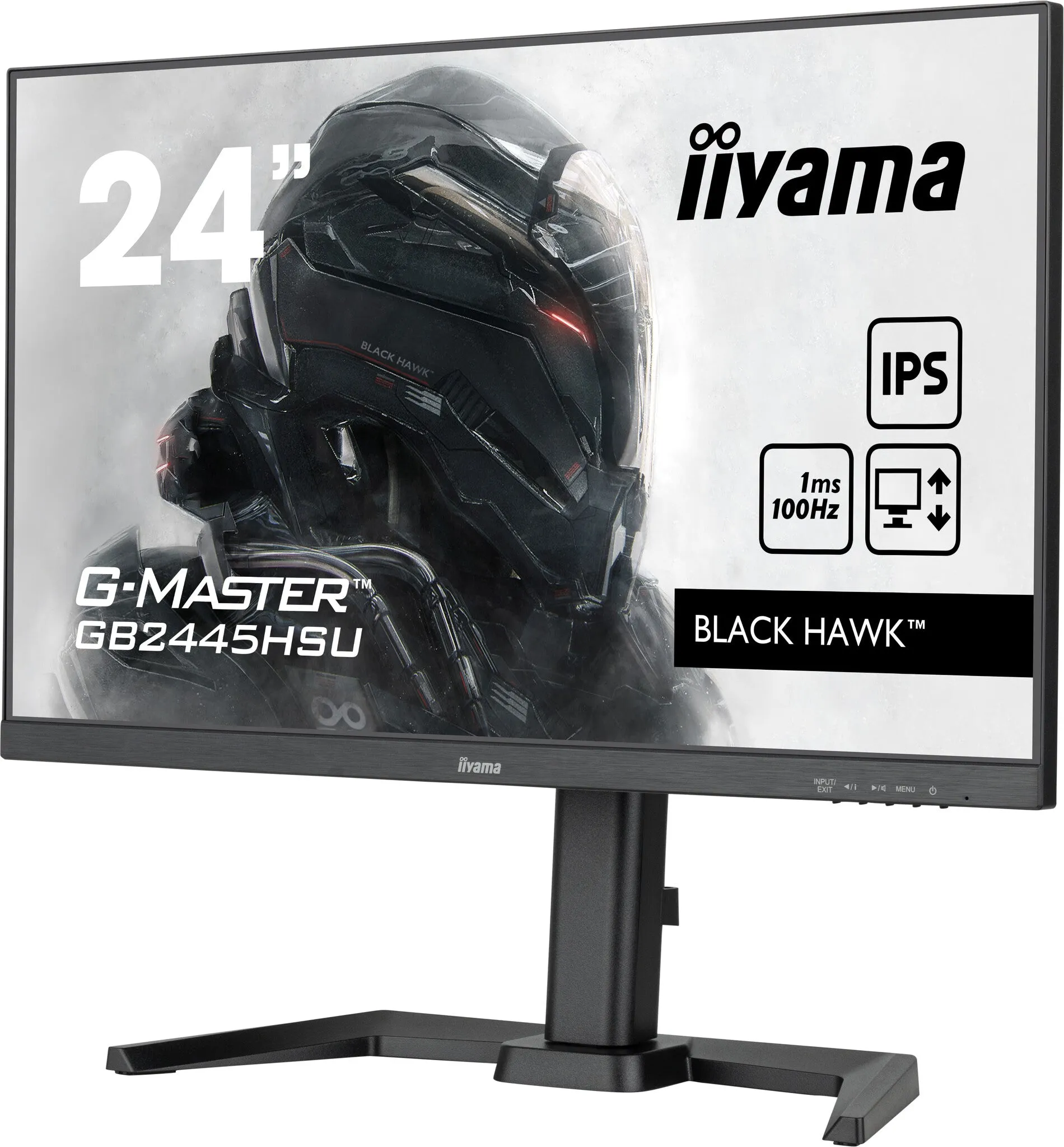 iiyama G-MASTER GB2445HSU-B1 24" Full HD Gaming Monitor - 100Hz, 1ms, IPS, AMD FreeSync, Height Adjustable, Speakers, Black