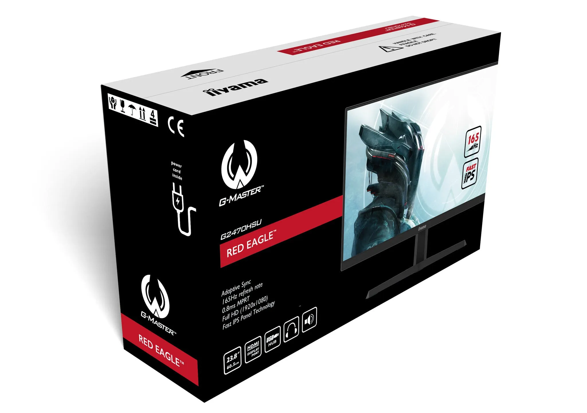 iiyama G-MASTER Red Eagle G2470HSU-B1 23.8" Full HD Gaming Monitor - 165Hz, 0.8ms, IPS, AMD FreeSync Premium, Speakers, Black