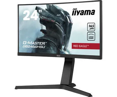 iiyama G-MASTER Red Eagle GB2466HSU-B1 23.6" Full HD Curved Gaming Monitor - 165Hz, 1ms, VA, AMD FreeSync, Height Adjustable, Speakers, Black
