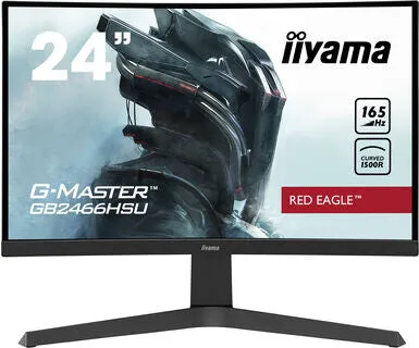 iiyama G-MASTER Red Eagle GB2466HSU-B1 23.6" Full HD Curved Gaming Monitor - 165Hz, 1ms, VA, AMD FreeSync, Height Adjustable, Speakers, Black
