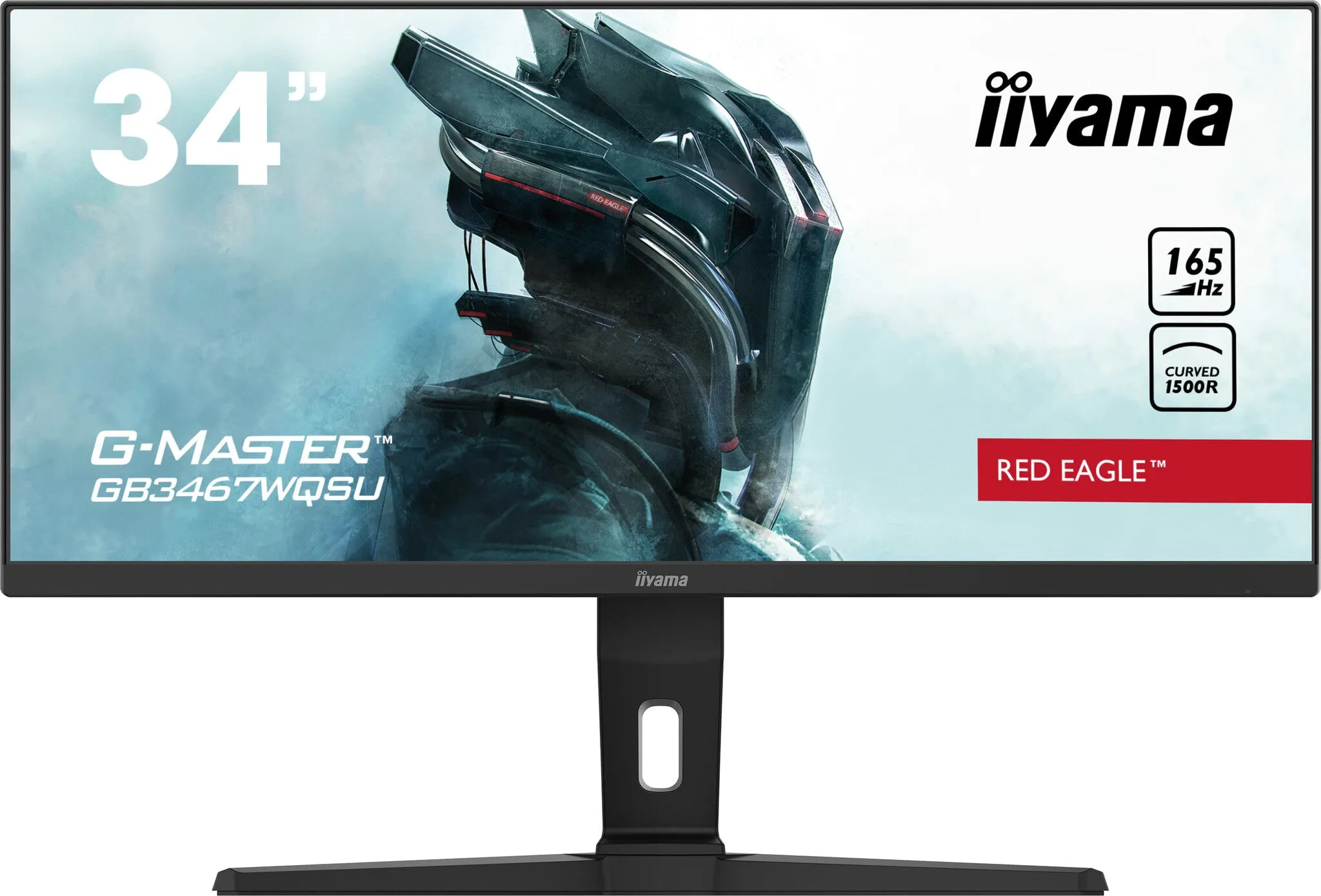iiyama G-MASTER Red Eagle GB3467WQSU-B1 34" UltraWide Quad HD Curved Gaming Monitor - 165Hz, 0.4ms, VA, Height Adjustable, Speakers, Black