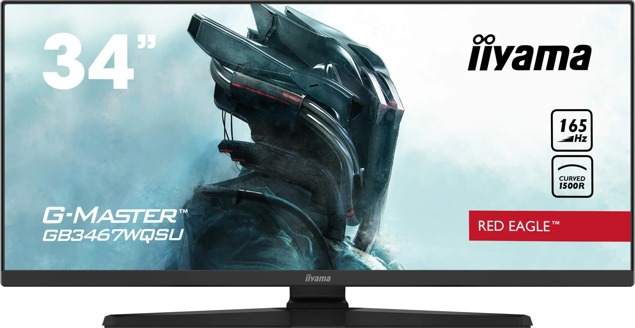 iiyama G-MASTER Red Eagle GB3467WQSU-B1 34" UltraWide Quad HD Curved Gaming Monitor - 165Hz, 0.4ms, VA, Height Adjustable, Speakers, Black