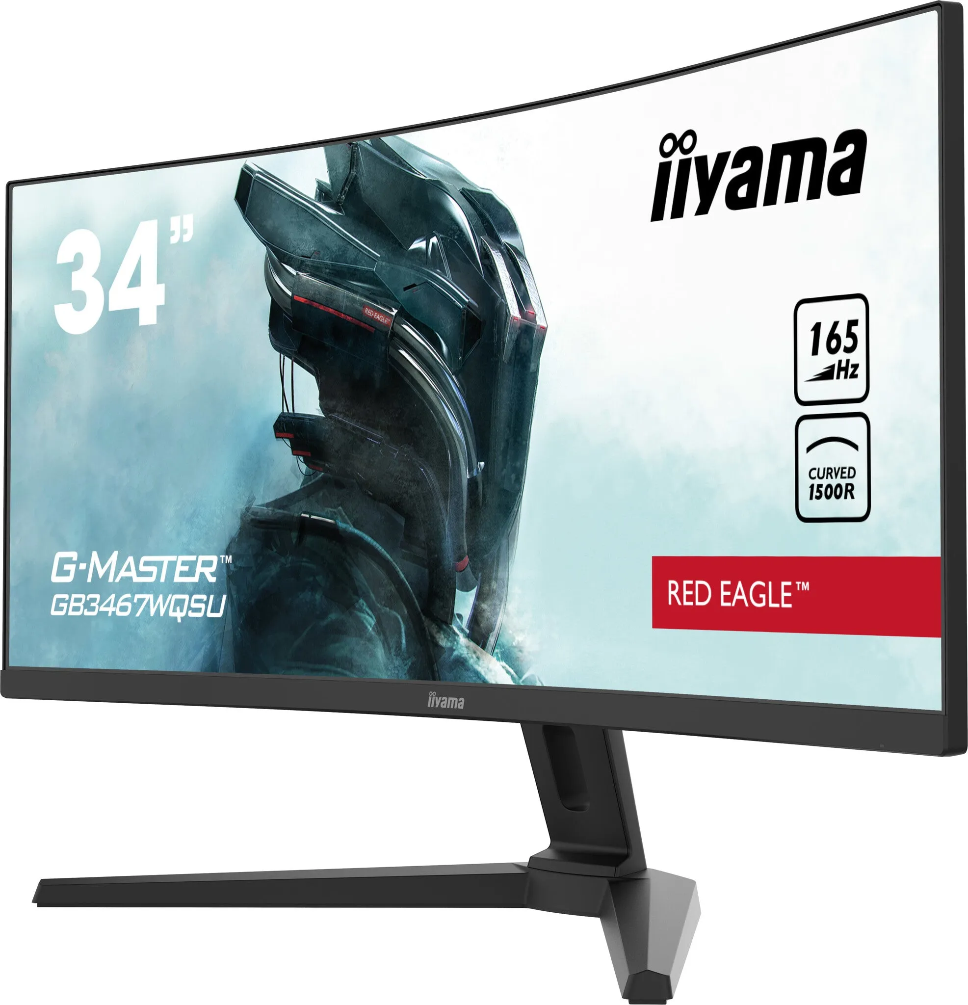 iiyama G-MASTER Red Eagle GB3467WQSU-B1 34" UltraWide Quad HD Curved Gaming Monitor - 165Hz, 0.4ms, VA, Height Adjustable, Speakers, Black