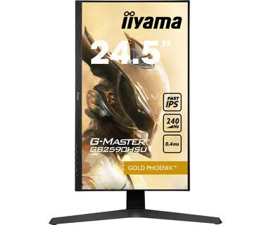 iiyama Gold Phoenix G-MASTER GB2590HSU-B1 24.5" Full HD Gaming Monitor - 240Hz, 0.4ms, IPS, FreeSync Premium, Height Adjustable, Speakers, Black