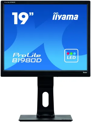 iiyama ProLite B1980D-B1 19" SXGA Monitor - 60Hz, 5ms, TN, Height Adjustable, Speakers, Black