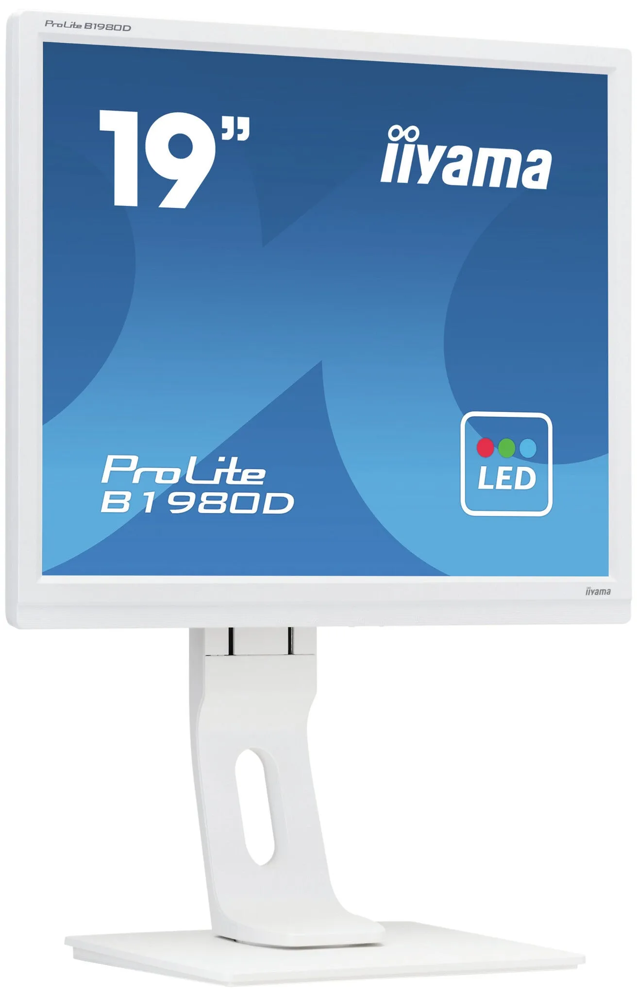 iiyama ProLite B1980D-W1 19" SXGA Monitor - 60Hz, 5ms, TN, Height Adjustable, White
