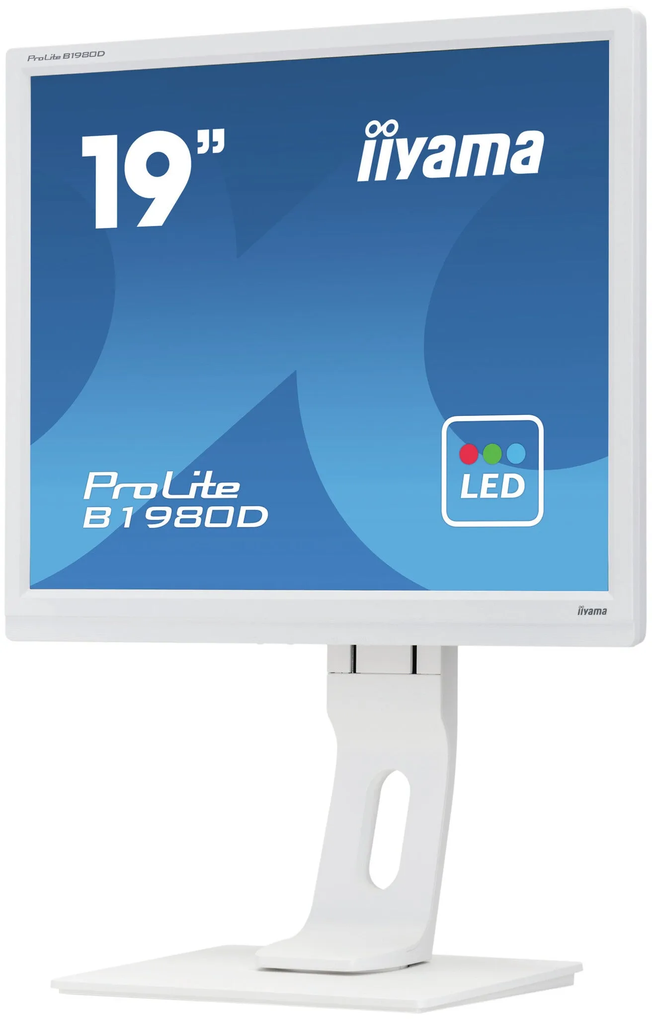 iiyama ProLite B1980D-W1 19" SXGA Monitor - 60Hz, 5ms, TN, Height Adjustable, White