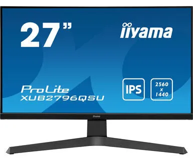 iiyama ProLite XUB2796QSU-B1 27" 2K Ultra HD Gaming Monitor - 1ms, IPS, Height Adjustable, Speakers, Black