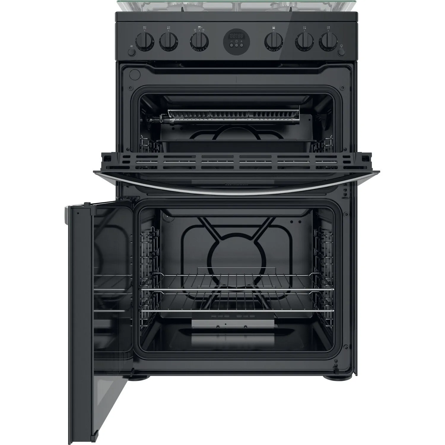 Indesit ID67G0MCB/UK Freestanding Gas Cooker - Black