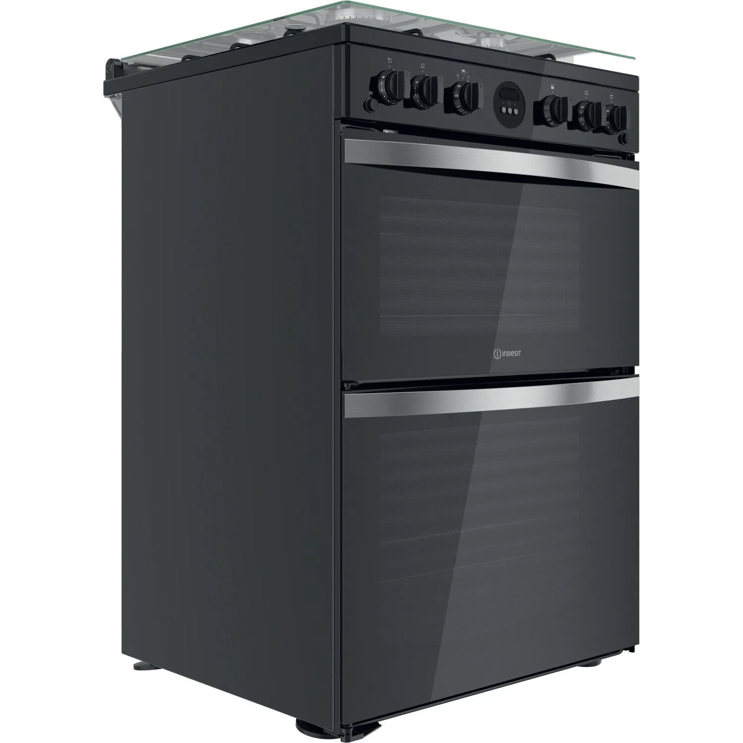 Indesit ID67G0MCB/UK Freestanding Gas Cooker - Black