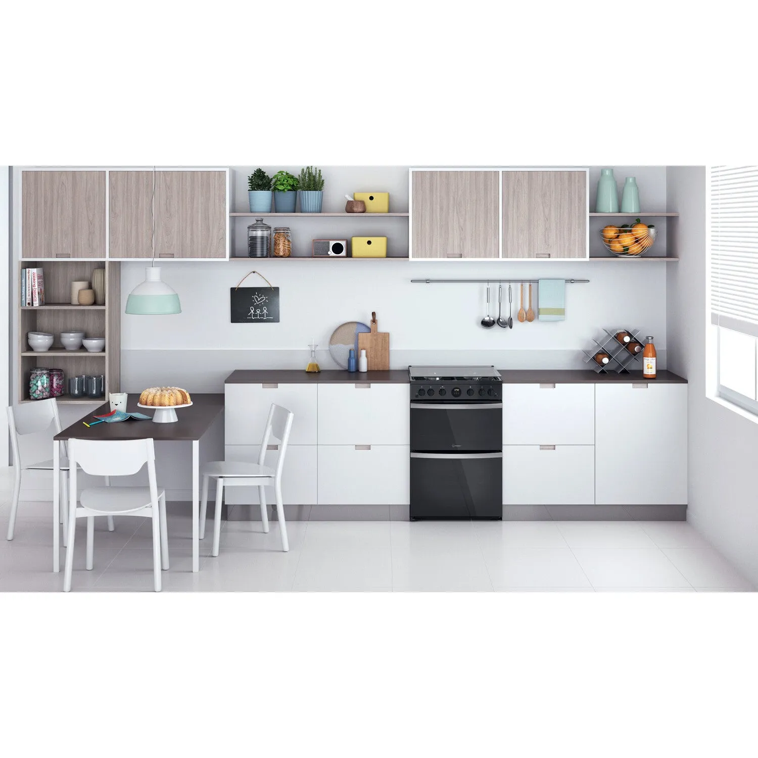 Indesit ID67G0MCB/UK Freestanding Gas Cooker - Black