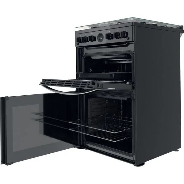 Indesit ID67G0MCB/UK Freestanding Gas Cooker - Black