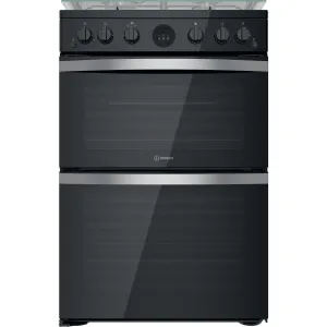 Indesit ID67G0MCB/UK Freestanding Gas Cooker - Black
