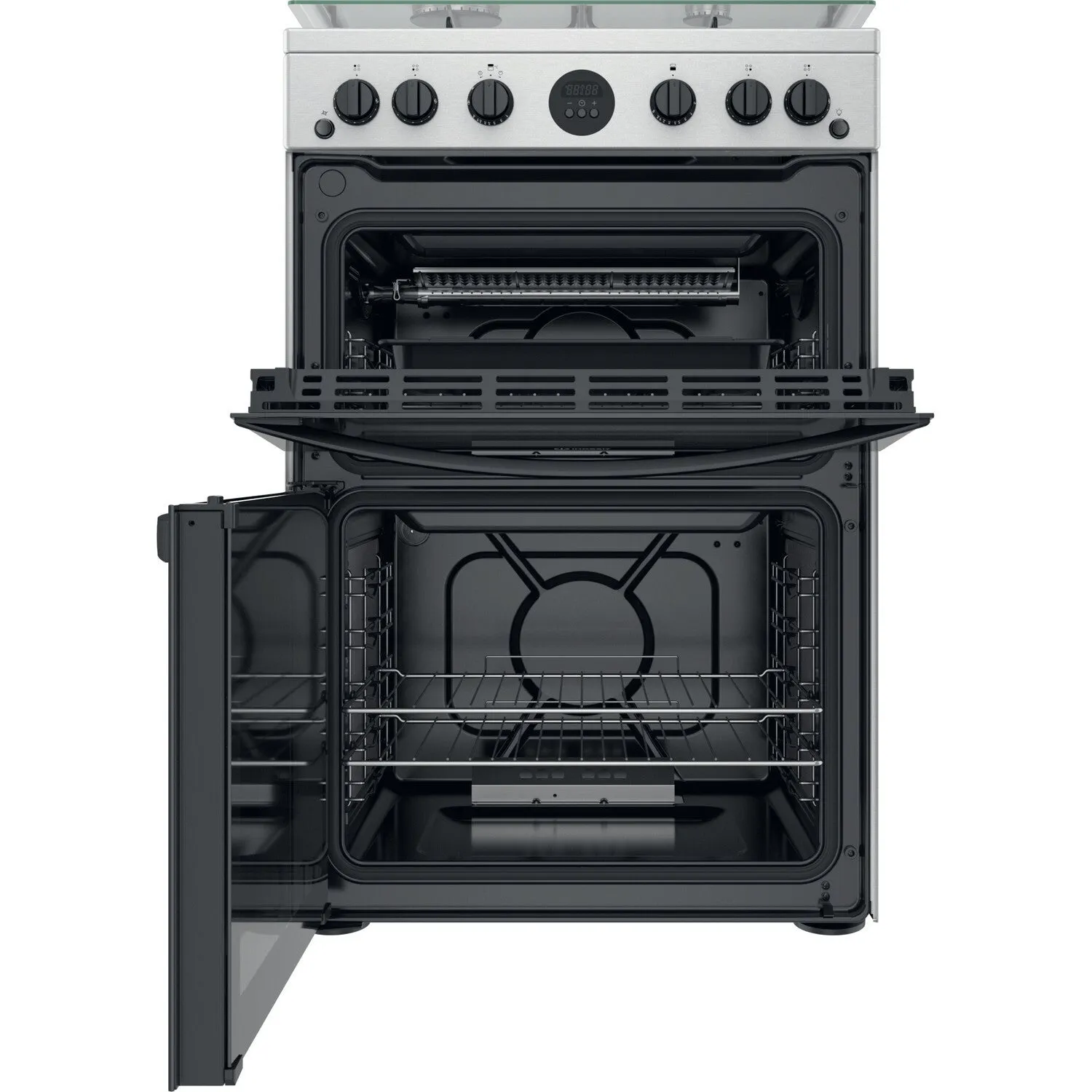 Indesit ID67G0MCX/UK Freestanding Gas Cooker - Silver