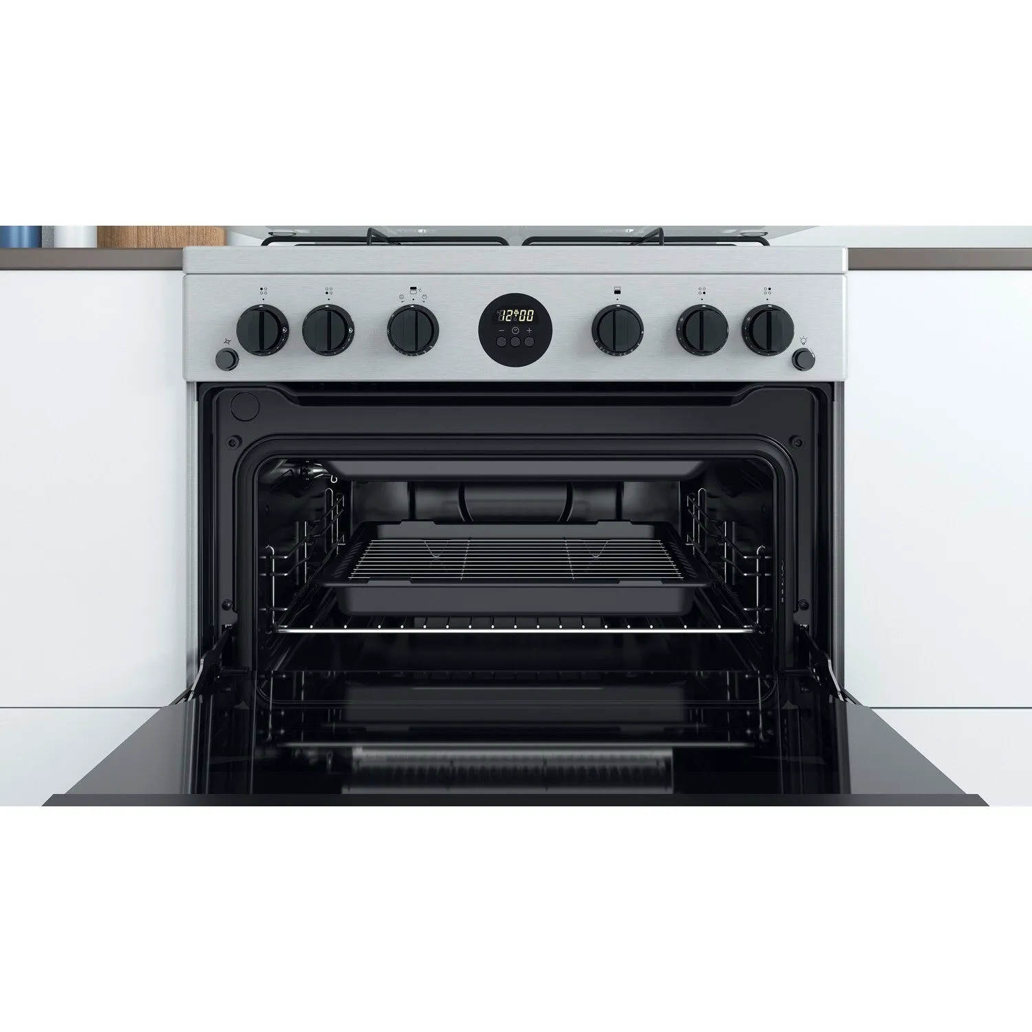 Indesit ID67G0MCX/UK Freestanding Gas Cooker - Silver