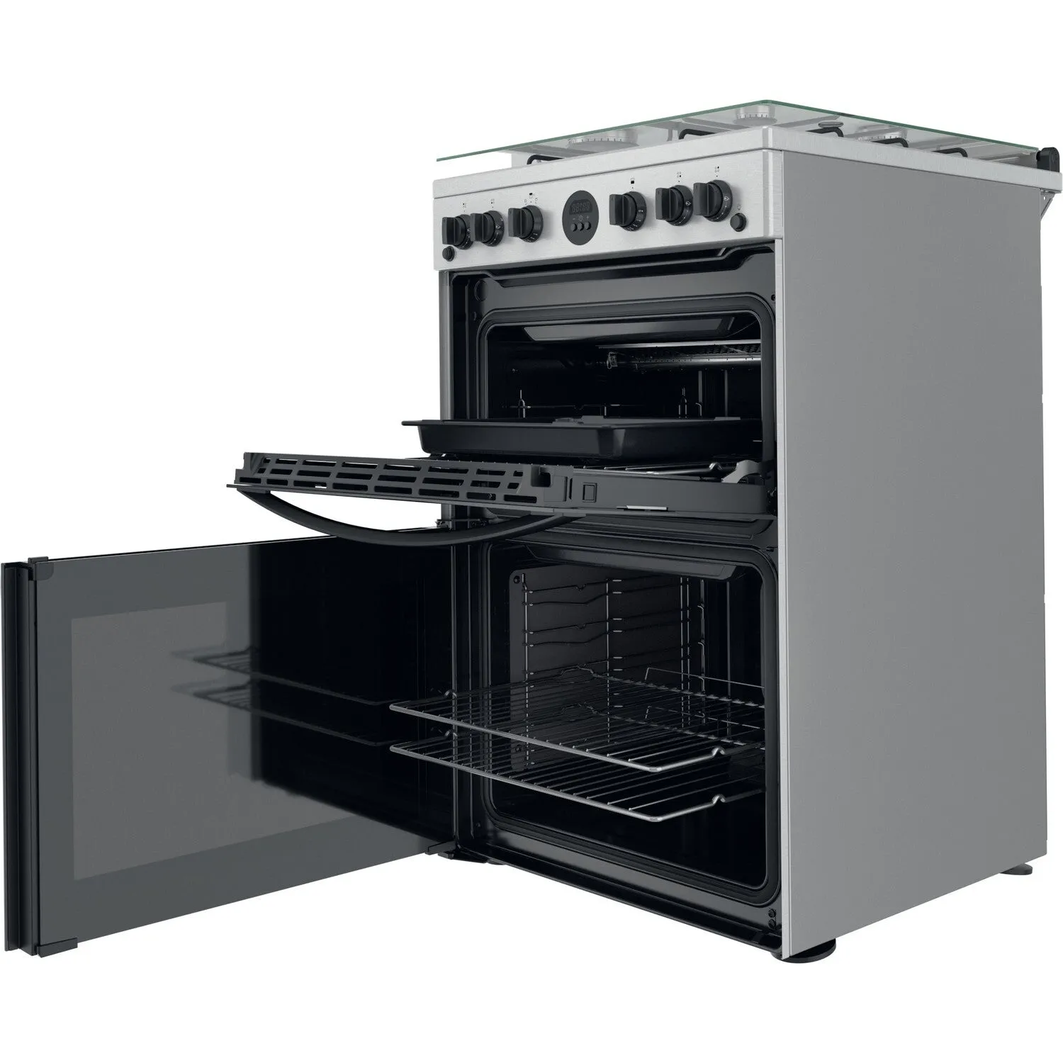 Indesit ID67G0MCX/UK Freestanding Gas Cooker - Silver