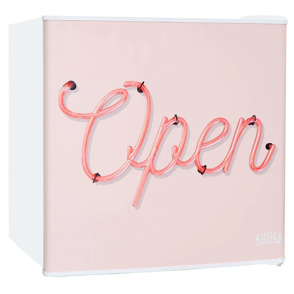 Kuhla KTTF0E6W-1025, Pink Open Sign Design 45L Table Top Fridge