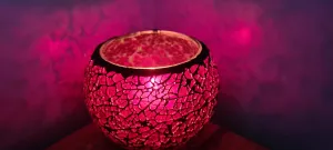 LEMONGRASS/GINGER RED CRACKLE SOY COCONUT CANDLES( Large)