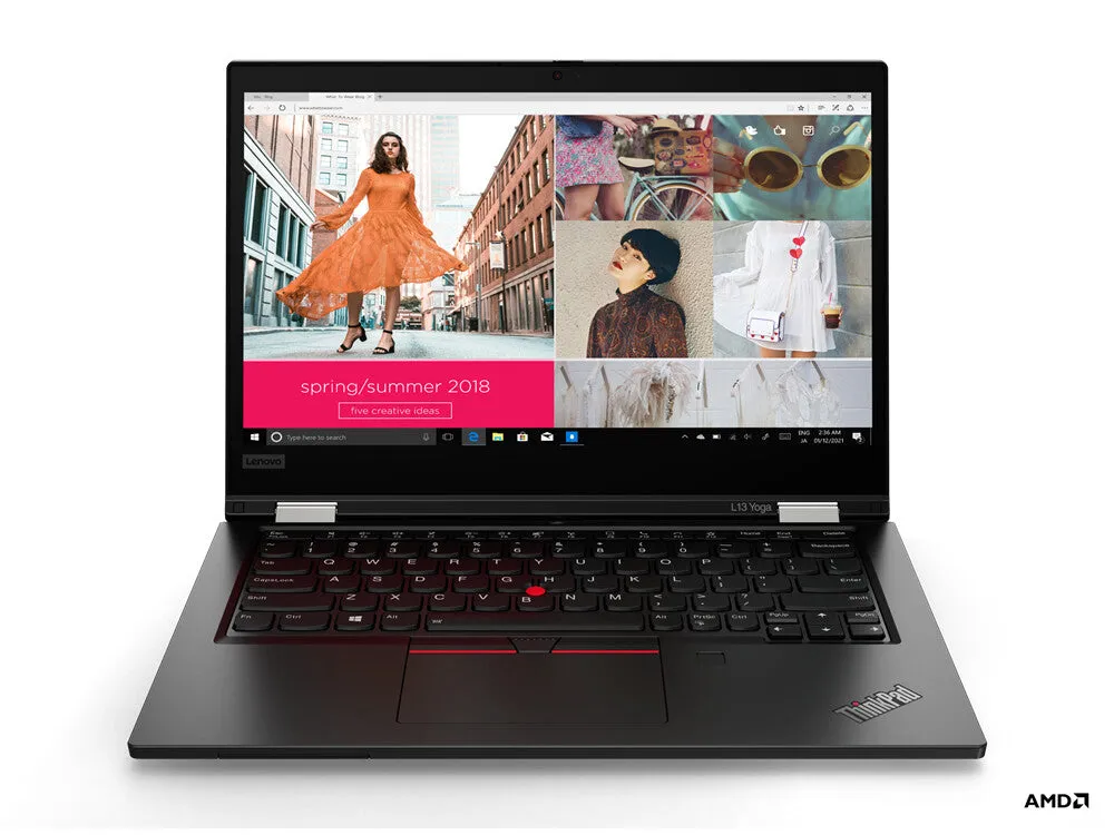 Lenovo ThinkPad L13 Yoga G2 13.3" 2-in-1 Laptop - AMD Ryzen 5 PRO 5650U, 8GB RAM, 256GB SSD, Touchscreen, Windows 10 Pro, Black
