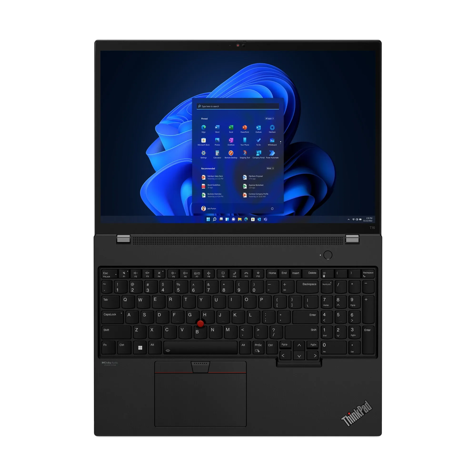Lenovo ThinkPad T16 G1 16" Laptop - Intel Core i7-1260P, 16GB RAM, 512GB SSD, WUXGA, Windows 11 Pro, Black