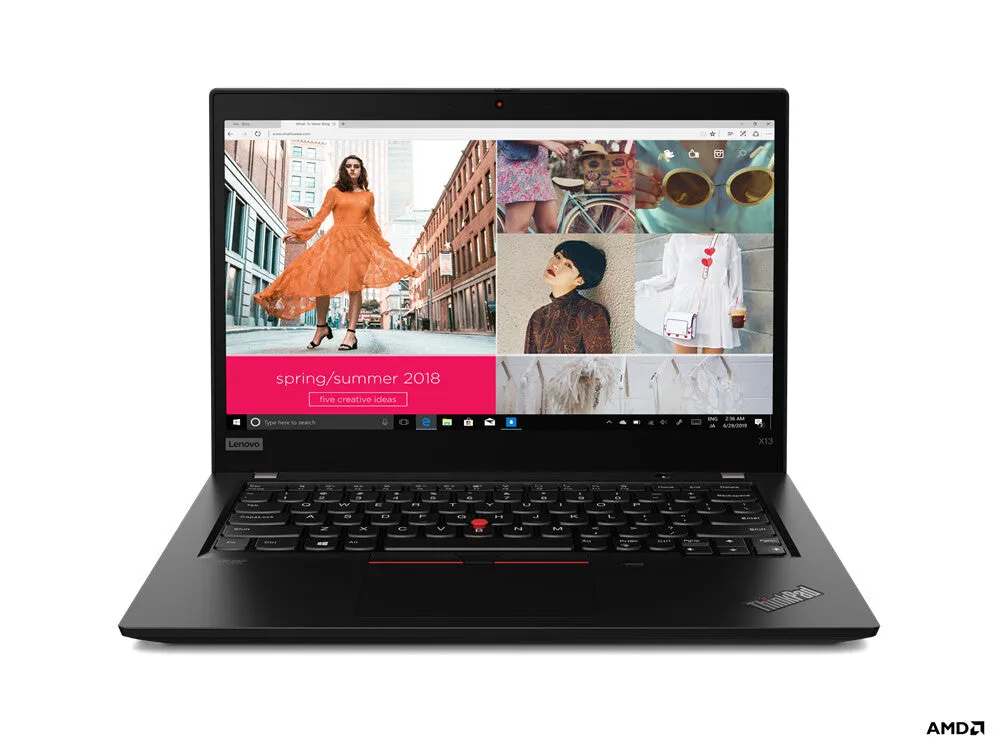 Lenovo ThinkPad X13 G1 13.3" Laptop - AMD Ryzen 5 PRO 4650U, 8GB RAM, 256GB SSD, Windows 10 Pro, Black