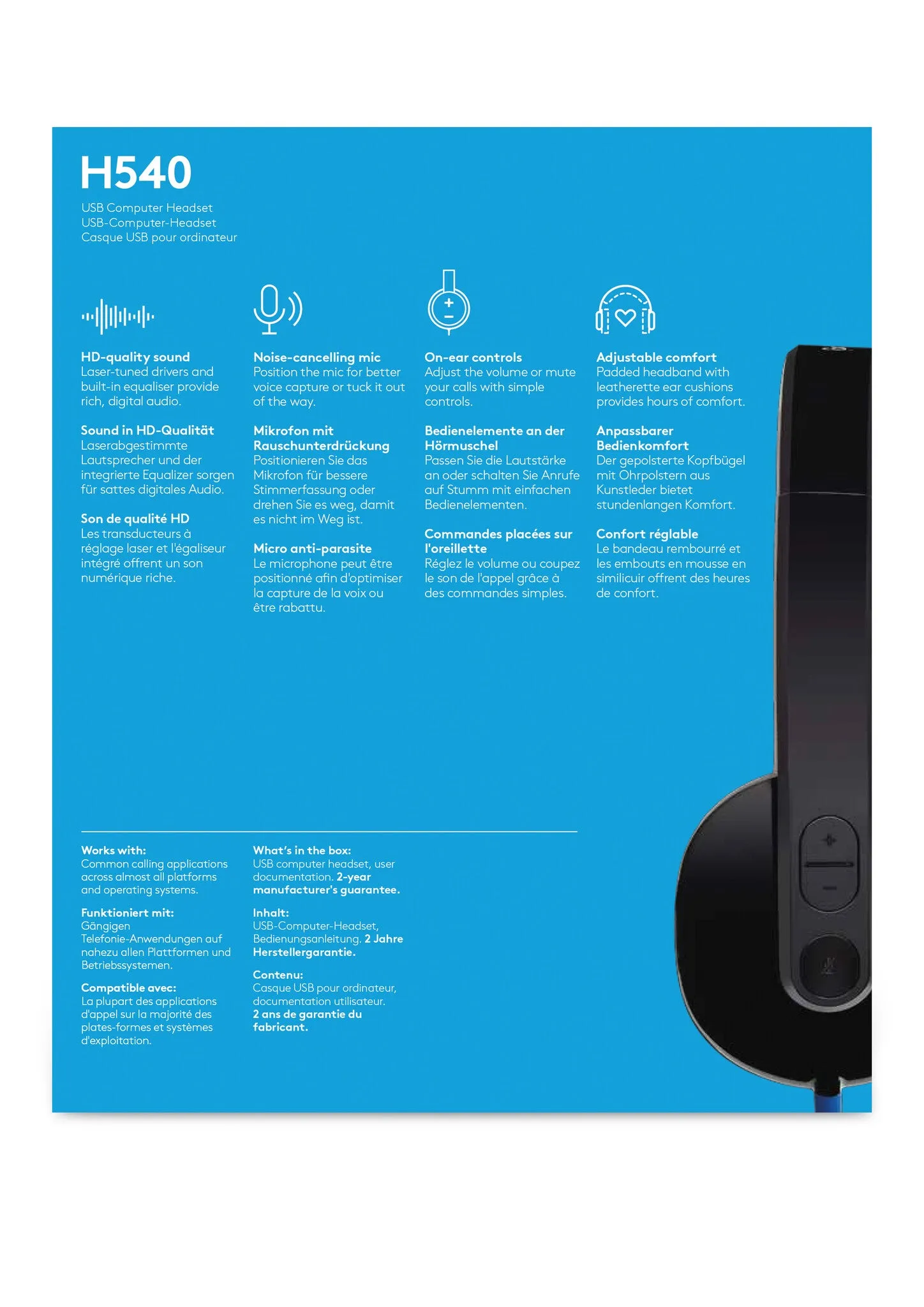 Logitech H540 USB Computer Headset