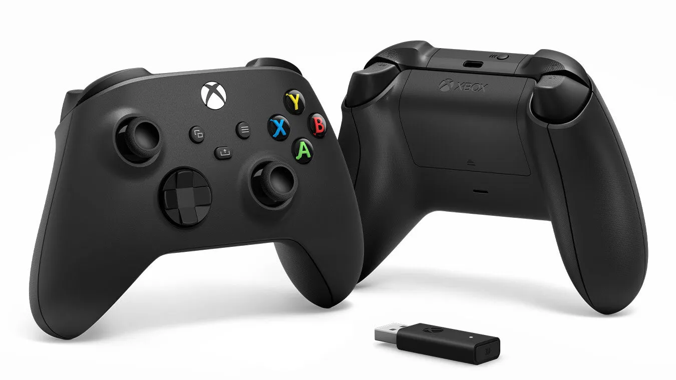 Microsoft Xbox Wireless Controller   Wireless Adapter for Windows 10 Black Gamepad PC, Xbox One, Xbox One S, Xbox One X, Xbox Series S, Xbox Series X