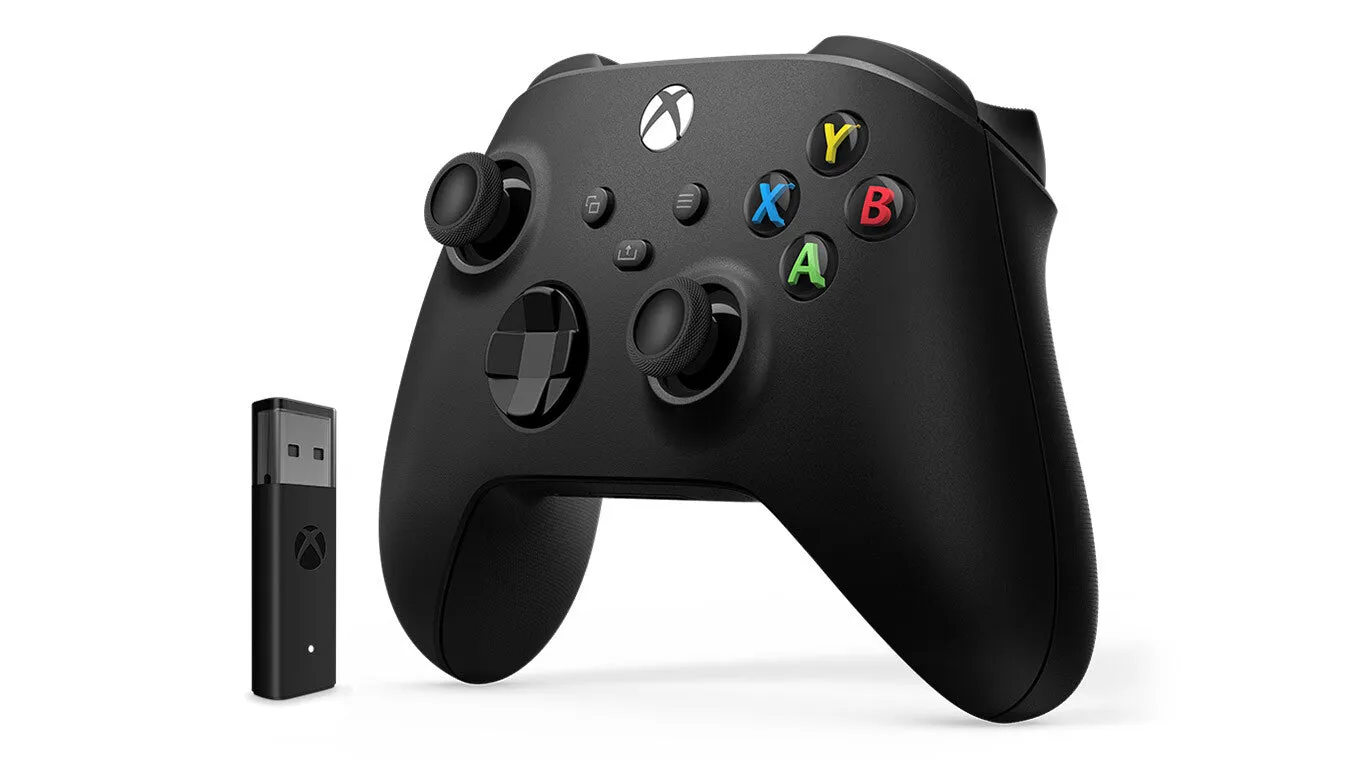 Microsoft Xbox Wireless Controller   Wireless Adapter for Windows 10 Black Gamepad PC, Xbox One, Xbox One S, Xbox One X, Xbox Series S, Xbox Series X