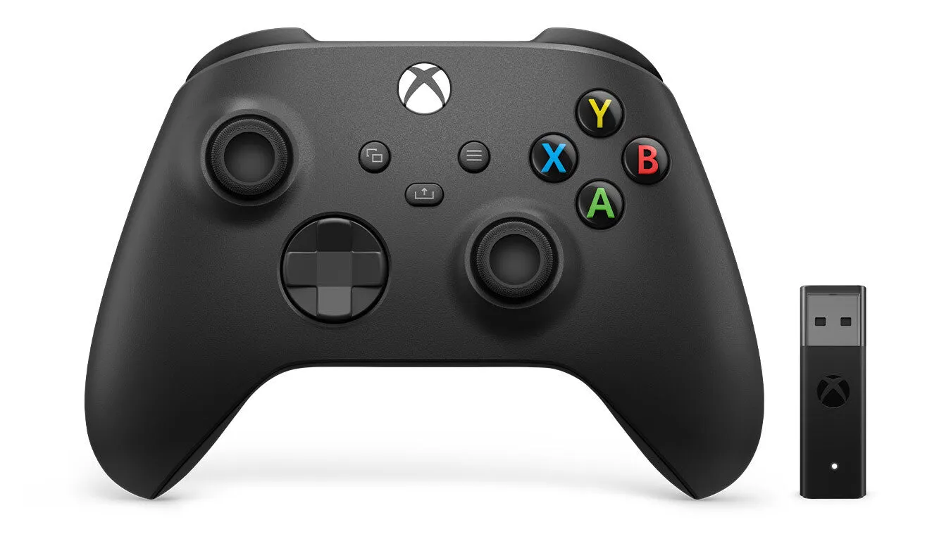 Microsoft Xbox Wireless Controller   Wireless Adapter for Windows 10 Black Gamepad PC, Xbox One, Xbox One S, Xbox One X, Xbox Series S, Xbox Series X