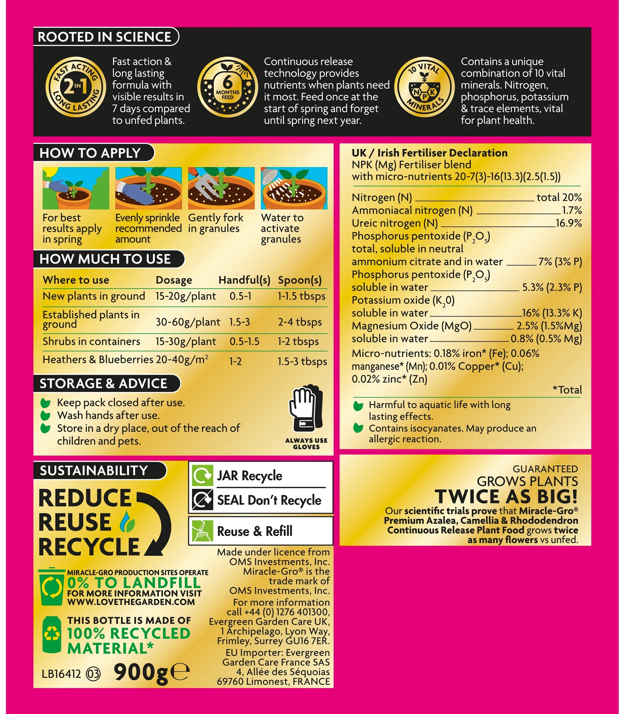 Miracle-Gro Premium Azalea, Camelia & Rhododendron Continuous Release Plant Food