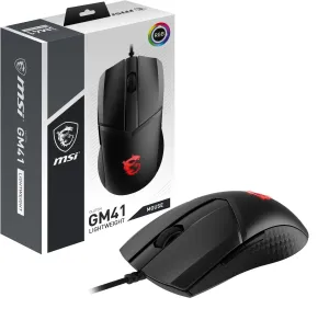 MSI CLUTCH GM41 LIGHTWEIGHT RGB FPS Gaming Mouse 'upto 16000 DPI Fast Optical Sensor, 65g weight, Frixion Free Cable, Symmetrical design, OMRON Switch with 60  Million Clicks, Dragon Center Supported, NVIDIA REFLEX Compatible'