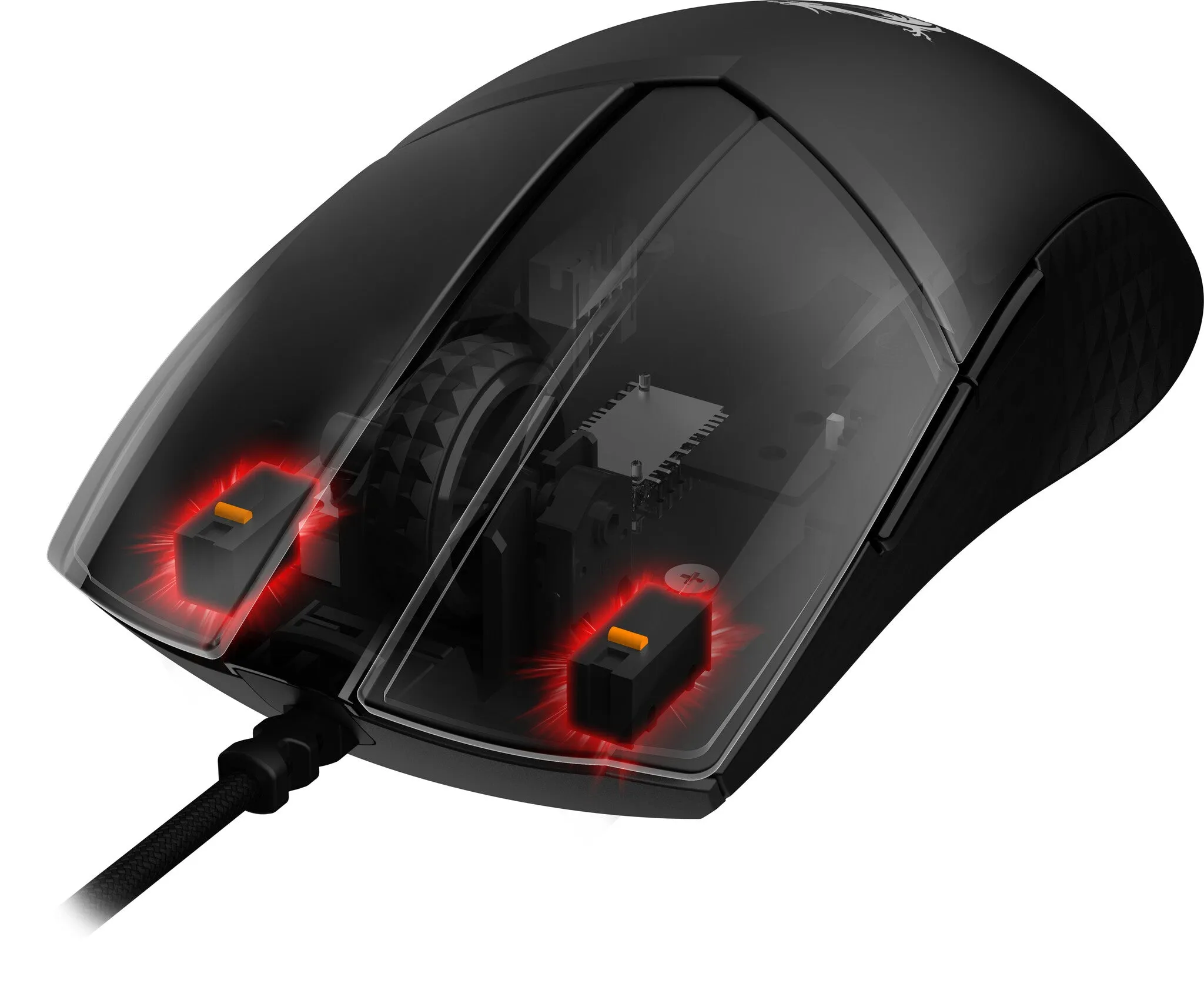 MSI CLUTCH GM41 LIGHTWEIGHT RGB FPS Gaming Mouse 'upto 16000 DPI Fast Optical Sensor, 65g weight, Frixion Free Cable, Symmetrical design, OMRON Switch with 60  Million Clicks, Dragon Center Supported, NVIDIA REFLEX Compatible'