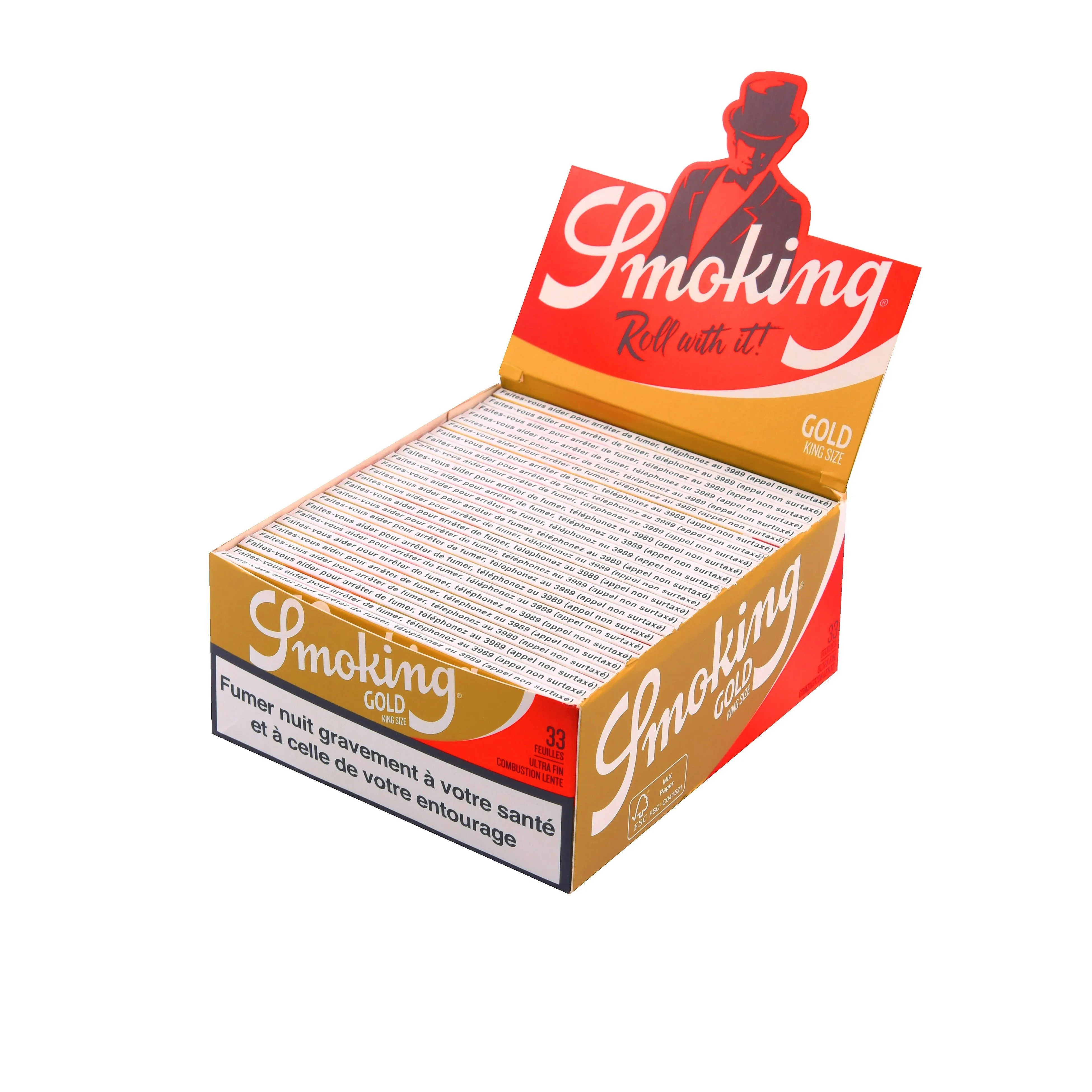 Papel De Fumar Smoking Gold King Size Slim