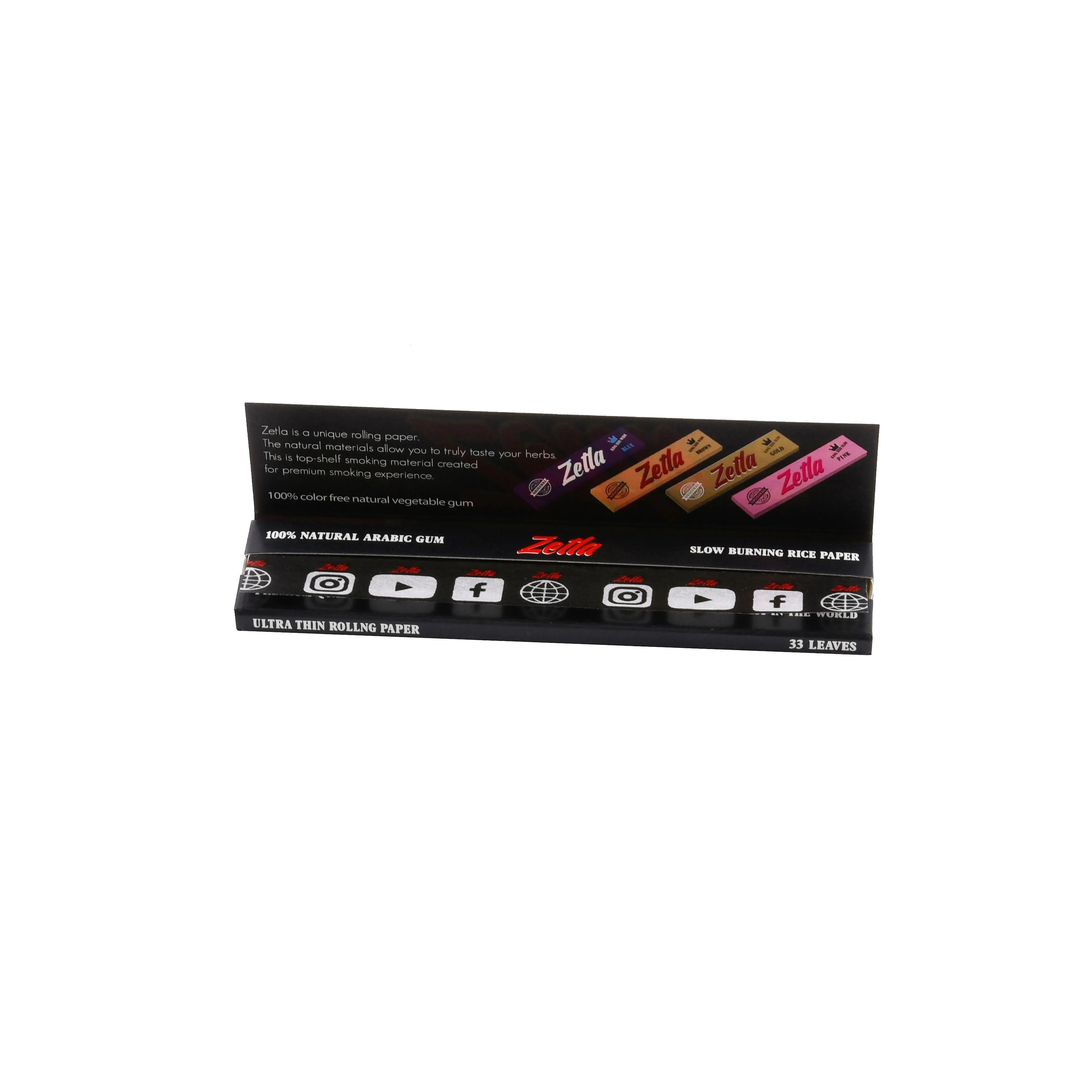 Papel De Fumar Zetla Black King Size Slim (50 Packs)