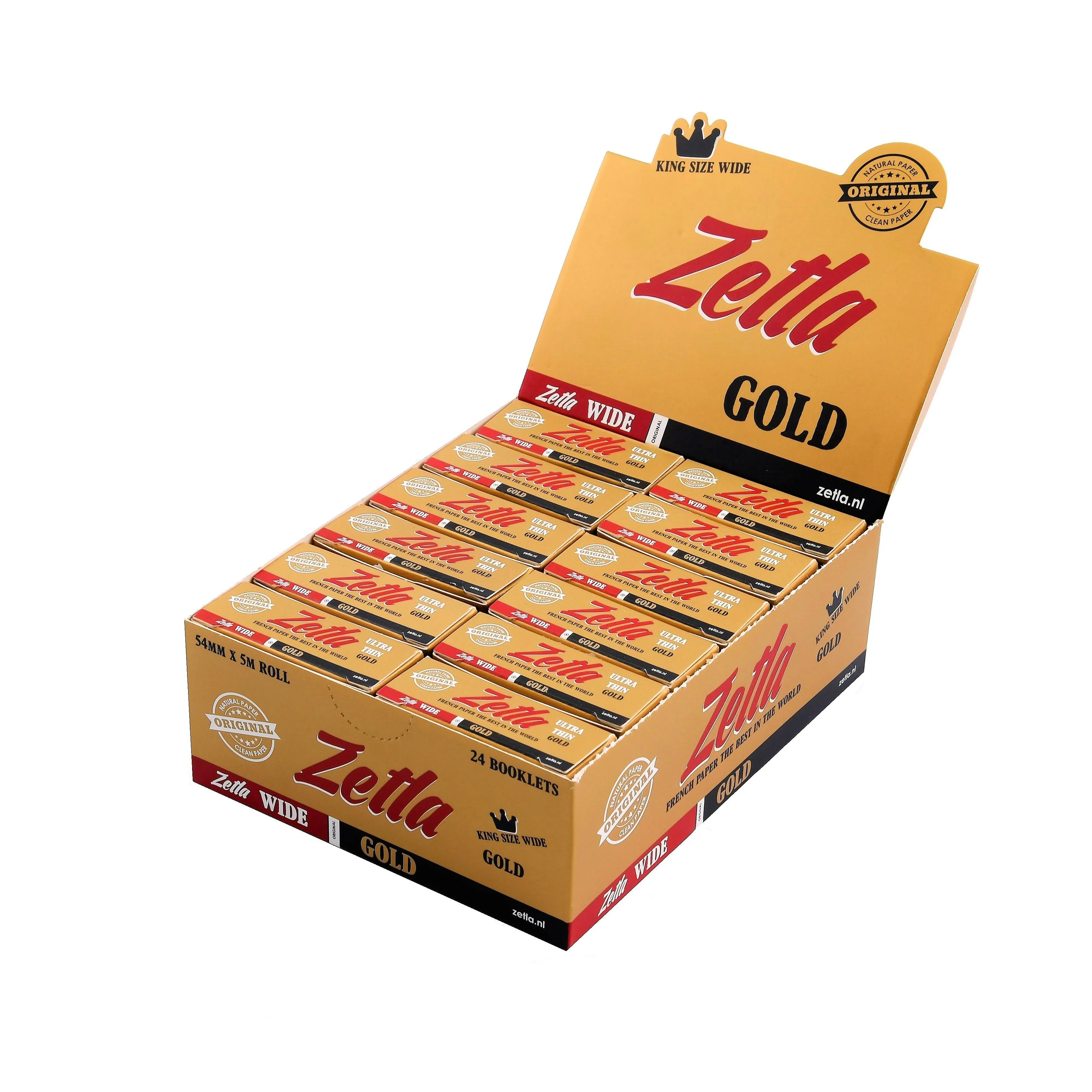 Papel De Fumar Zetla Gold Rolls K / S Wide (24 paquetes)