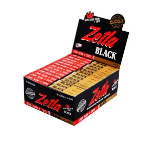 Papel De Fumar Zetla Negro   Filtros Slim (26 Packs)