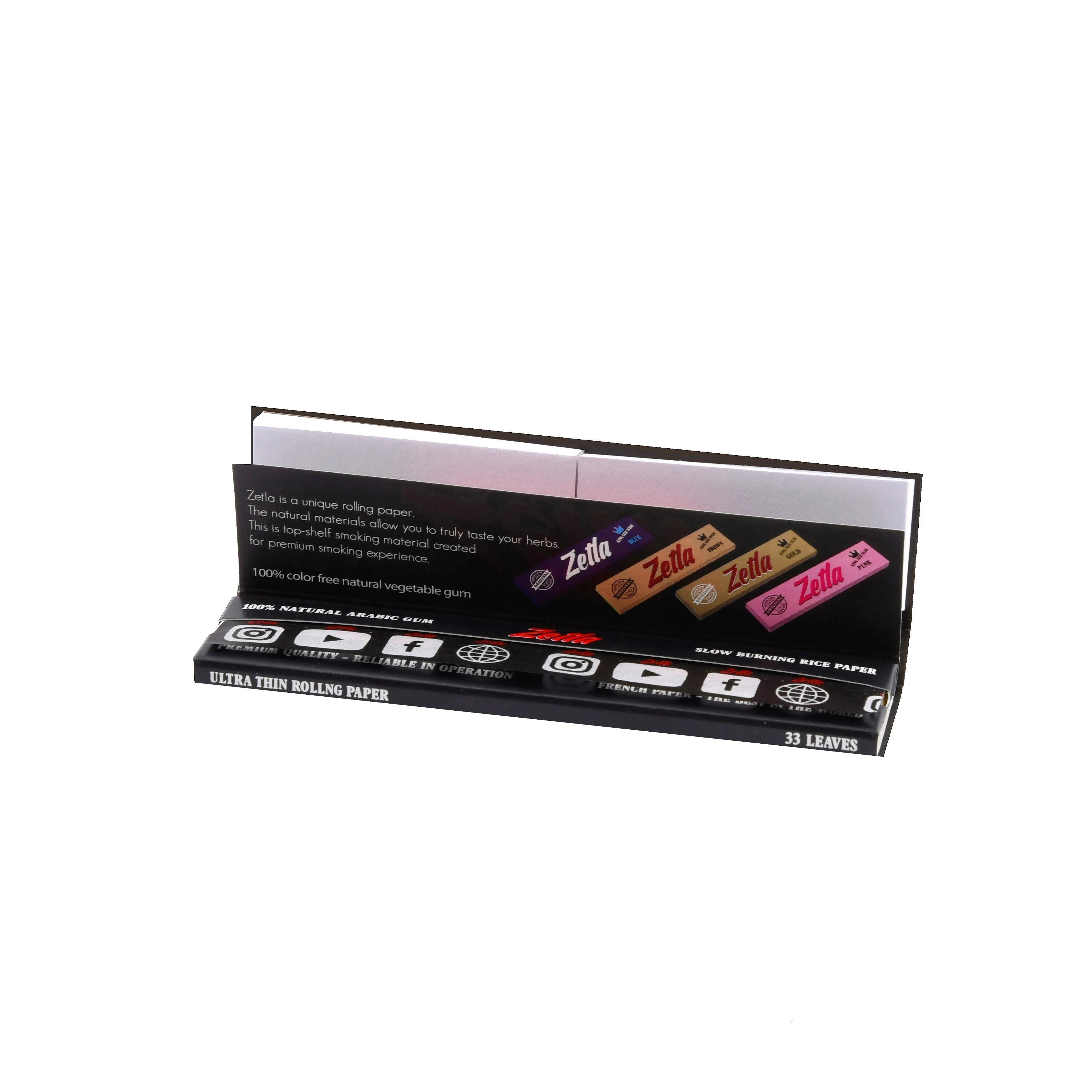 Papel De Fumar Zetla Negro   Filtros Slim (26 Packs)