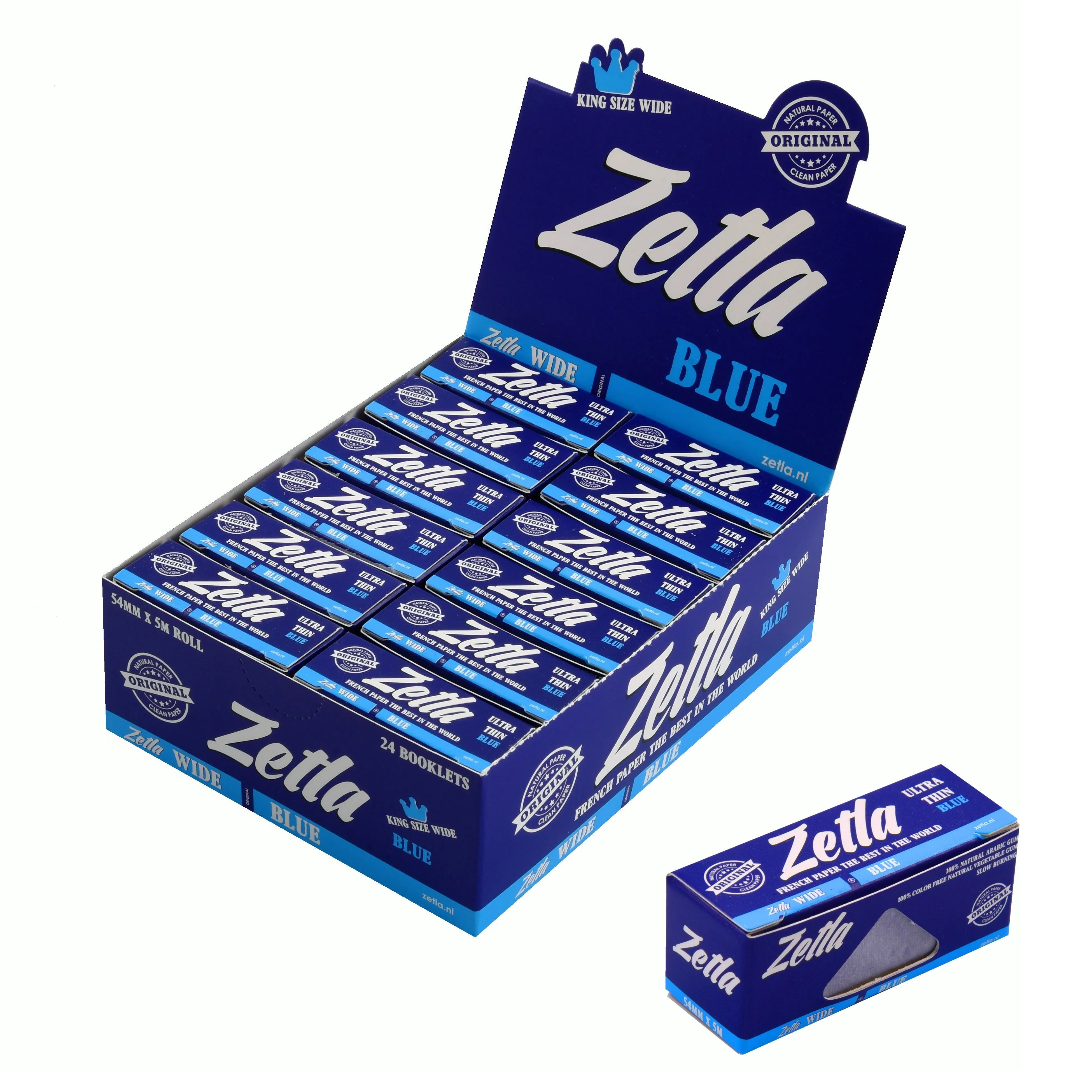 Papeles de liar Zetla Rollos azules K / S Wide (24 paquetes)
